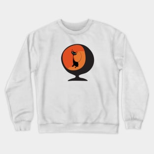 Retro Kitty Sitting in 50s Styled Chair Crewneck Sweatshirt